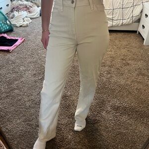 Cream High-Waisted Pants